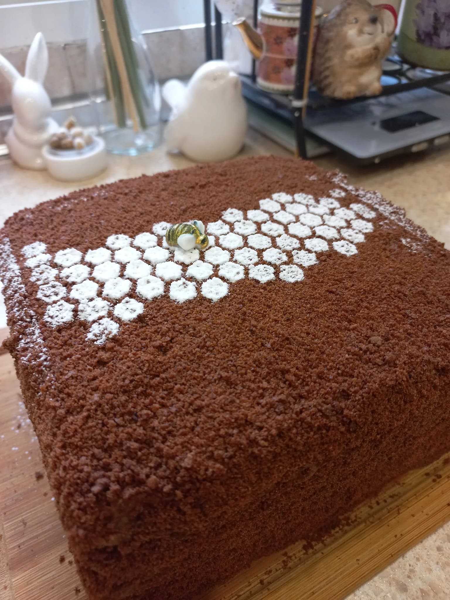 Medovik Spartak with cherry